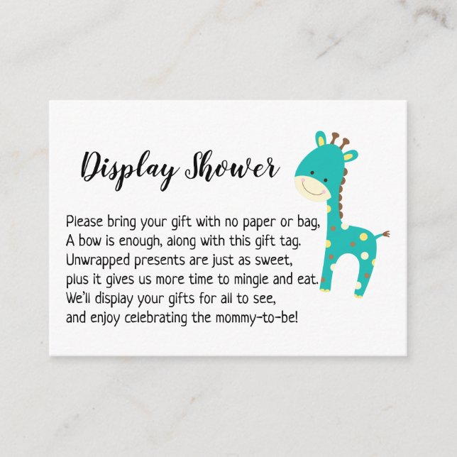 Tarjeta de regalo Baby Shower para pantalla simple (Anverso)