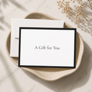 Tarjeta de regalo blanca de lujo boutique minimali