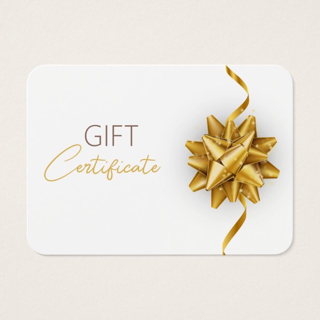 Tarjeta de regalo blanco elegante y elegante con e (Frente)
