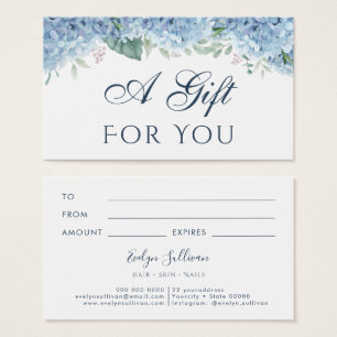 Tarjeta de regalo Blue Hydrangea