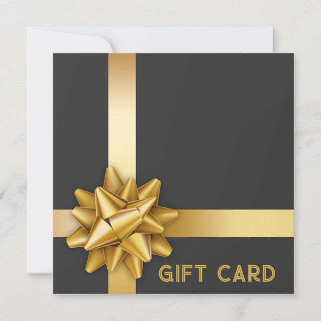 Tarjeta de regalo Bow Black Gift de la cinta de sa (Anverso)