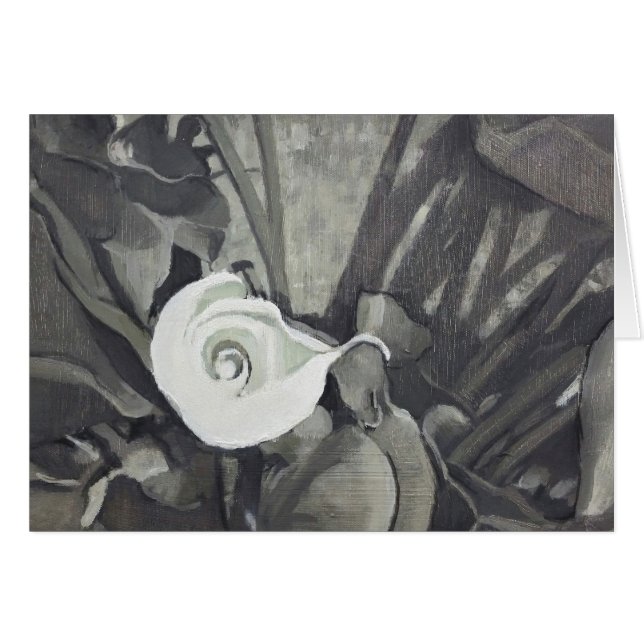 Tarjeta de regalo Calla Lily Fibonacci Gris (Anverso (Horizontal))