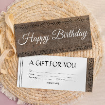 Tarjeta de regalo con diseño rústico bohemio de ma