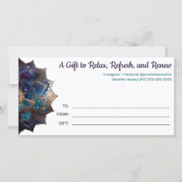 Tarjeta de regalo Cosmic Purple Boho Mandala