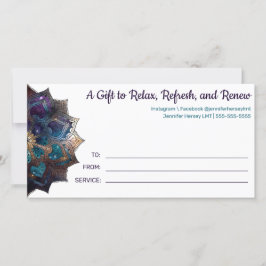 Tarjeta de regalo Cosmic Purple Boho Mandala