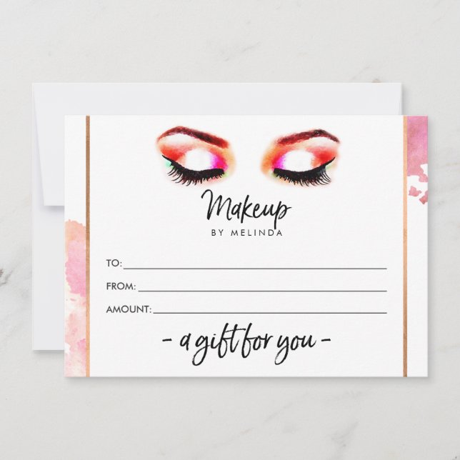 Tarjeta de regalo de artista de maquillaje de colo (Anverso)