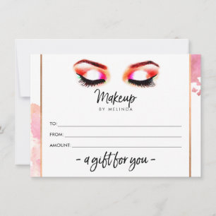 Tarjeta de regalo de artista de maquillaje de colo