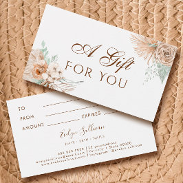 tarjeta de regalo de beige y menta tropical