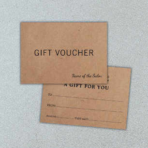 Tarjeta de regalo de belleza Kraft con estilo simp