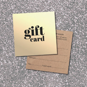 Tarjeta de regalo de belleza Kraft Faux Gold