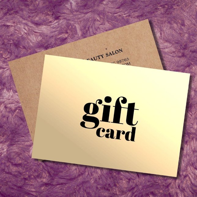 Tarjeta de regalo de belleza Kraft impresa en Faux (Subido por el creador)