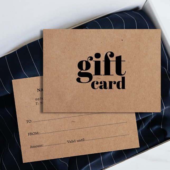 Tarjeta de regalo de belleza Kraft impresa simple (Subido por el creador)
