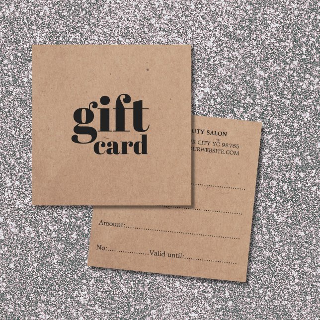 Tarjeta de regalo de belleza Kraft impresa simple (Subido por el creador)