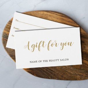 Tarjeta de regalo de belleza simple y elegante en
