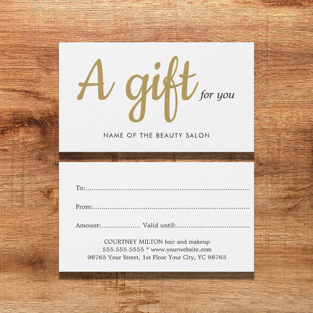 Tarjeta de regalo de belleza simple y elegante en  (Subido por el creador)