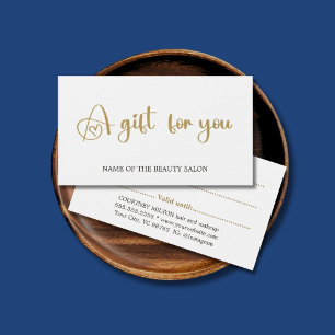 Tarjeta de regalo de belleza simple y elegante en