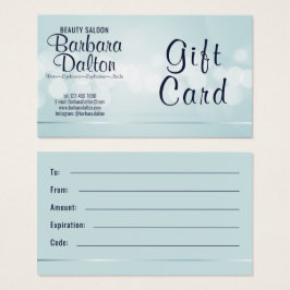 Tarjeta de regalo de Blue Bokeh simple y elegante