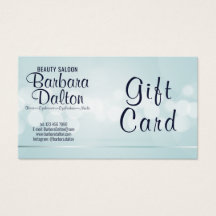 Tarjeta de regalo de Blue Bokeh simple y elegante