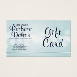 Tarjeta de regalo de Blue Bokeh simple y elegante