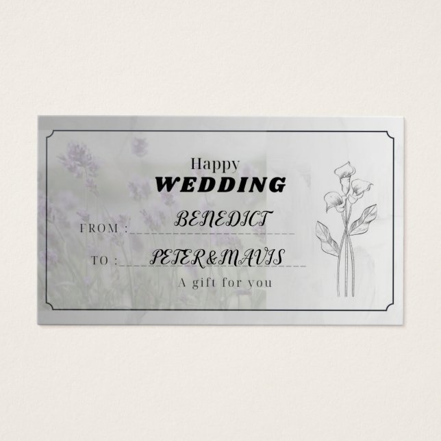 TARJETA DE REGALO DE boda (Frente)