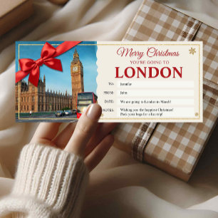 Tarjeta de regalo de boleto de revelación de viaje
