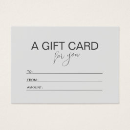 Tarjeta de regalo de cantidad de cupón Minimalista