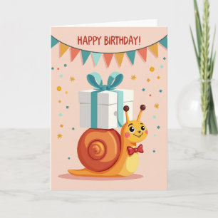 Tarjeta de regalo de caracol alegre