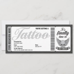 Tarjeta de regalo de certificado de cupón de tatua