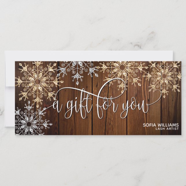Tarjeta de regalo de certificado de nieve de oro p (Anverso)