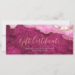 Tarjeta de regalo de certificado de regalo de ágat