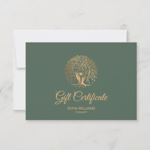 Tarjeta de regalo de certificado de terapia de ent