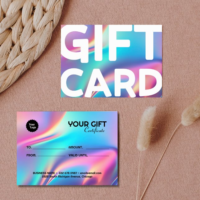 Tarjeta de regalo de certificado estético holográf (Holographic Aesthetician Certificate Gift Card)