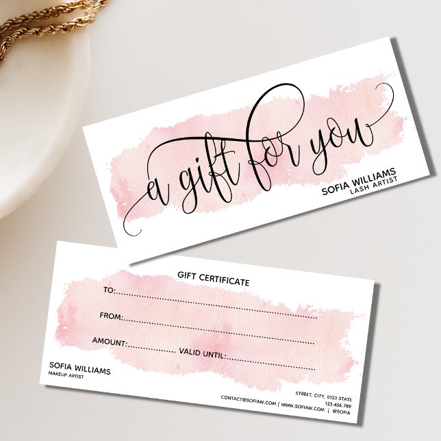 Tarjeta de regalo de certificado rosa simple y mod (Subido por el creador)