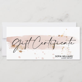 Tarjeta de regalo de certificado rosa simple y mod