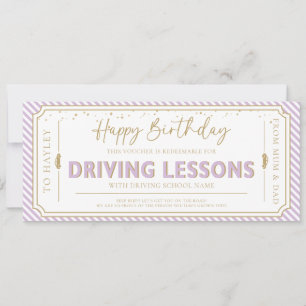 Tarjeta de regalo de clases de conducir por cumple