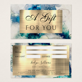 Tarjeta de regalo de color azul Verde azulado y Re