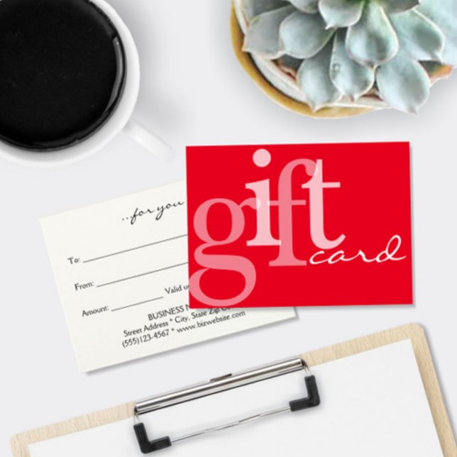 Tarjeta de regalo de color blanco rojo negrita mod (Subido por el creador)