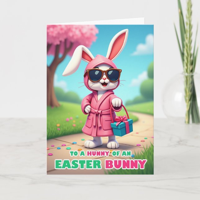 Tarjeta de regalo de conejito de primavera (Anverso)