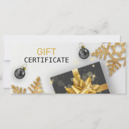 Tarjeta de regalo de copo de nieve con regalo negr