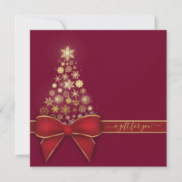 Tarjeta de regalo de copos de nieve de color rojo 