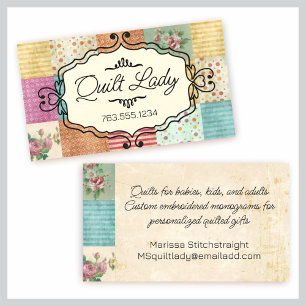 Tarjeta de regalo de costura del quilter del