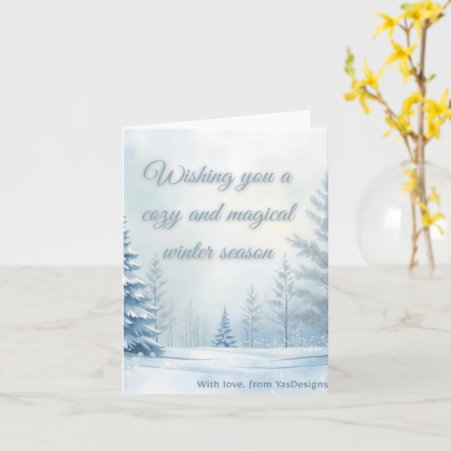 Tarjeta de regalo de Cozy & Magical Winter Wonderl (flor amarilla)