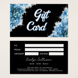 Tarjeta de regalo de cristales azules