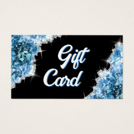 Tarjeta de regalo de cristales azules
