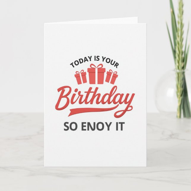 Tarjeta de regalo de cumpleaños con guión (Anverso)