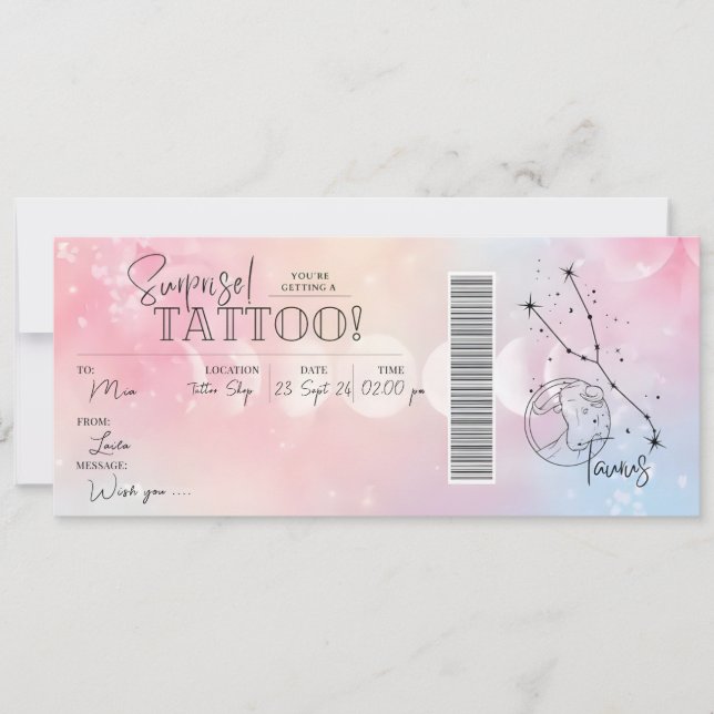 Tarjeta de regalo de cumpleaños con tatuaje person (Anverso)