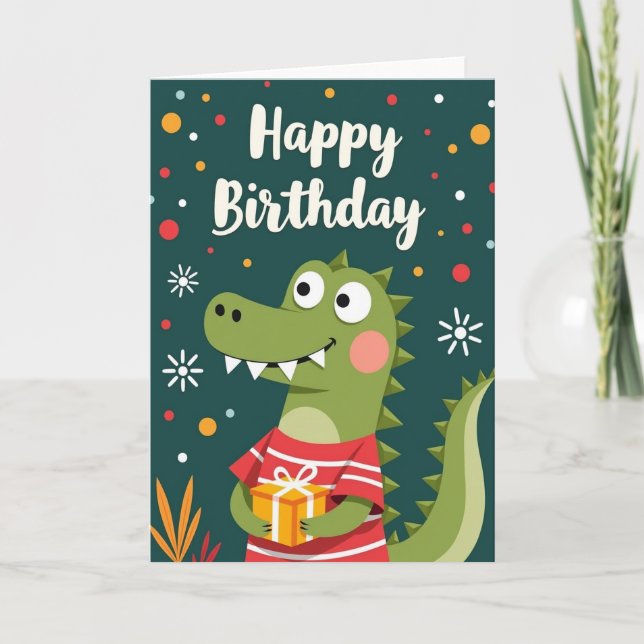 Tarjeta de regalo de cumpleaños de dibujos animado (Anverso)