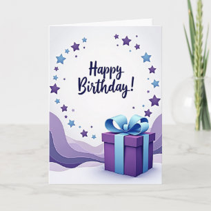Tarjeta de regalo de cumpleaños estrellada