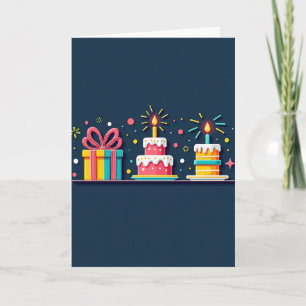 Tarjeta de regalo de cumpleaños festivo