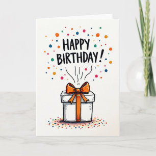 Tarjeta de regalo de cumpleaños vibrante